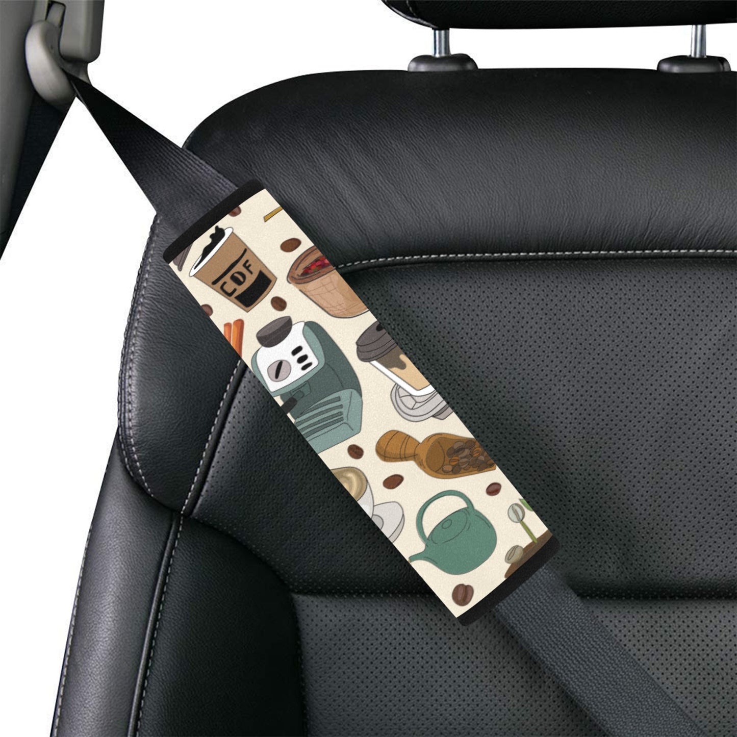 All The Coffee - Car Seat Belt Cover 7''x10'' (Pack of 2)