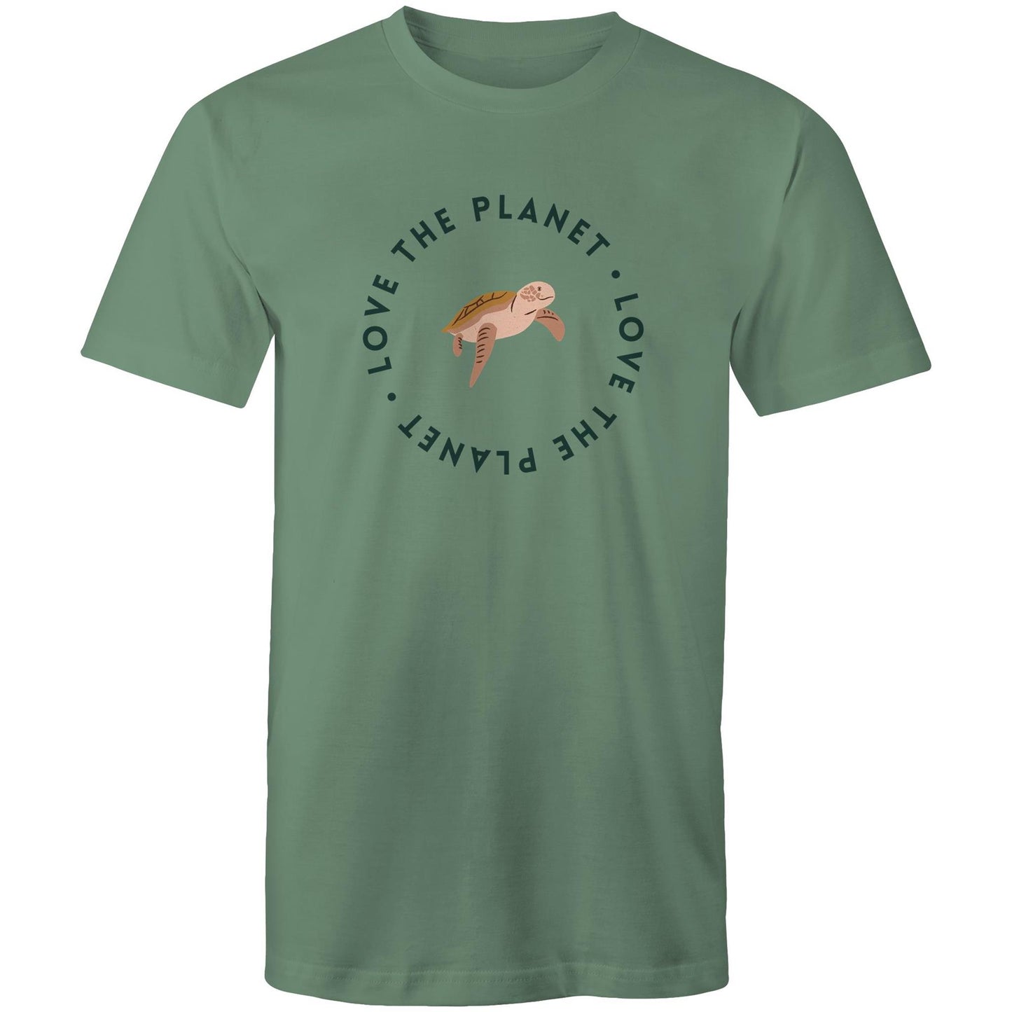 Love The Planet, Turtle - Mens T-Shirt