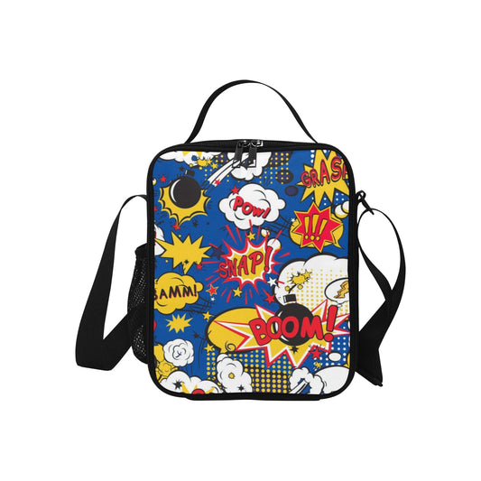 Blue Comic Book - Crossbody Lunch Bag for Kids