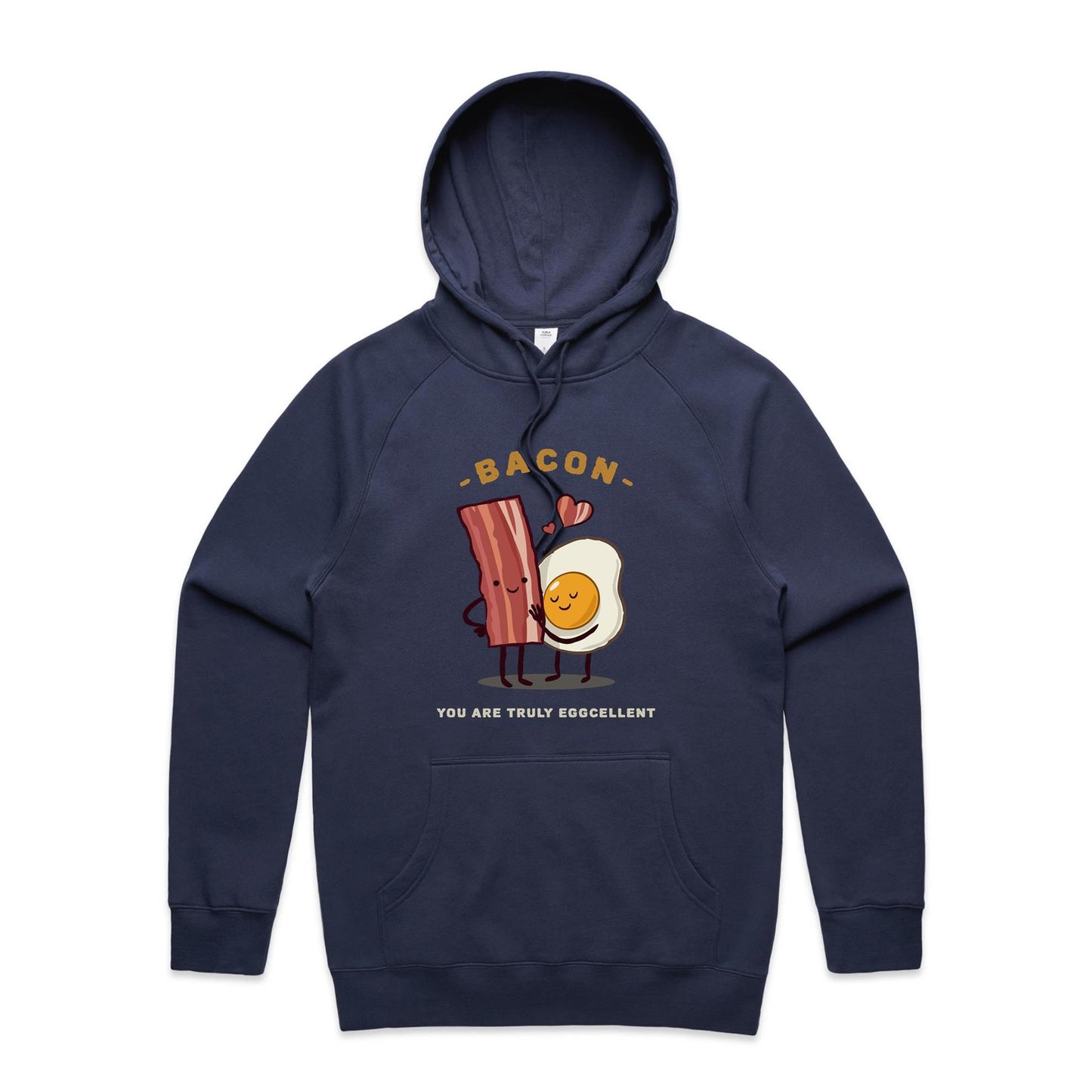 Bacon, You Are Truly Eggcellent - Supply Hood Midnight Blue Mens Supply Hoodie Food