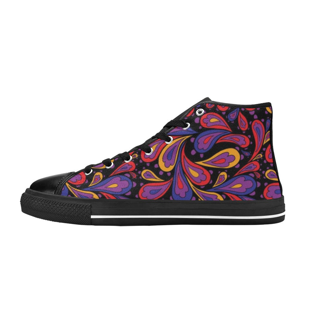 Paisley Swirl - Women's High Top Canvas Shoes