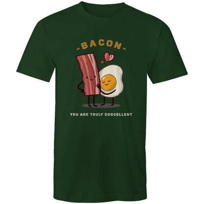 Bacon, You Are Truly Eggcellent - Mens T-Shirt Forest Green Mens T-shirt Food