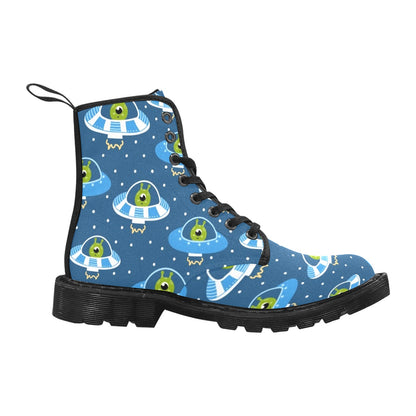 Cute Aliens in UFOs - Martin Boots for Men (Black)