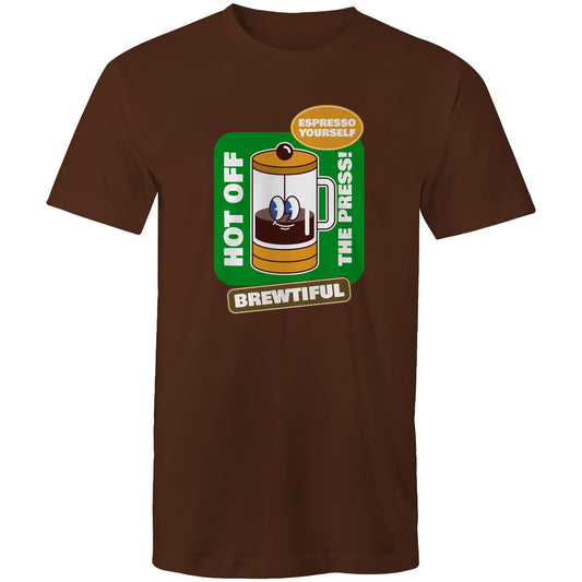 Brewtiful, Coffee Plunger, Espresso Yourself - Mens T-Shirt