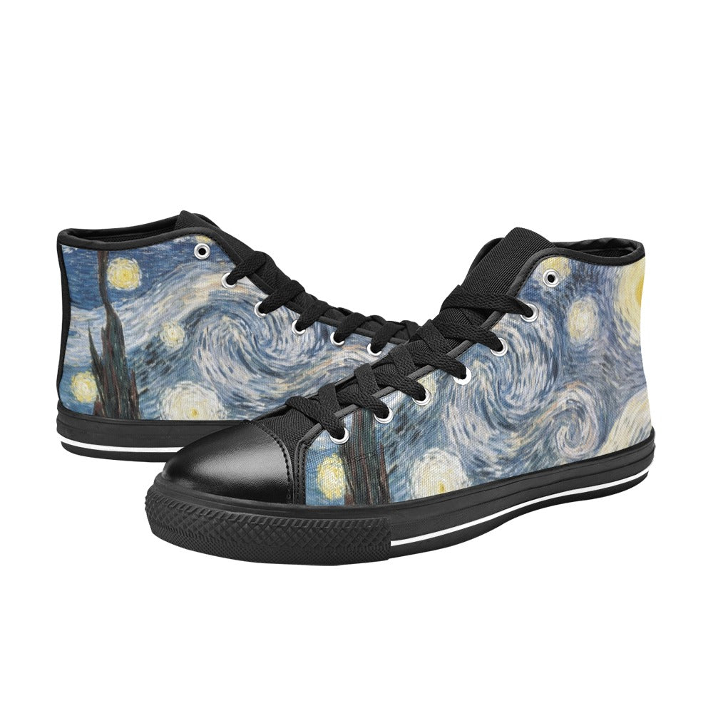 Starry Night - Men's High Top Canvas Shoes