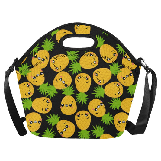 Cool Pineapples - Neoprene Lunch Bag/Large Neoprene Lunch Bag/Large Food Printed Offshore