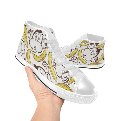 Banana Monkeys - Women's High Top Canvas Shoes