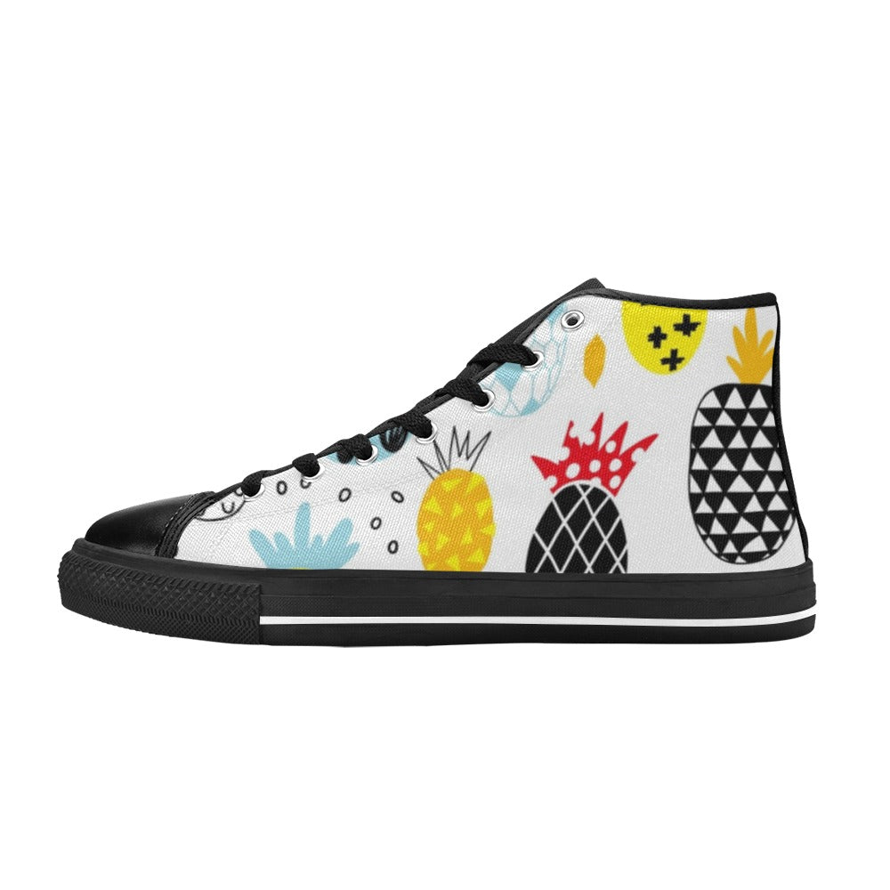 Crazy Pineapples - Women's High Top Canvas Shoes