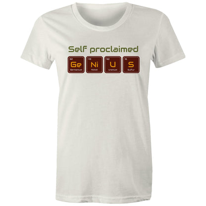 Self Proclaimed Genius, Periodic Table - Womens T-shirt