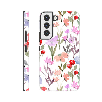 Watercolour Flowers - Phone Tough Case Galaxy S22 Phone Case Globally Fulfilled Plants