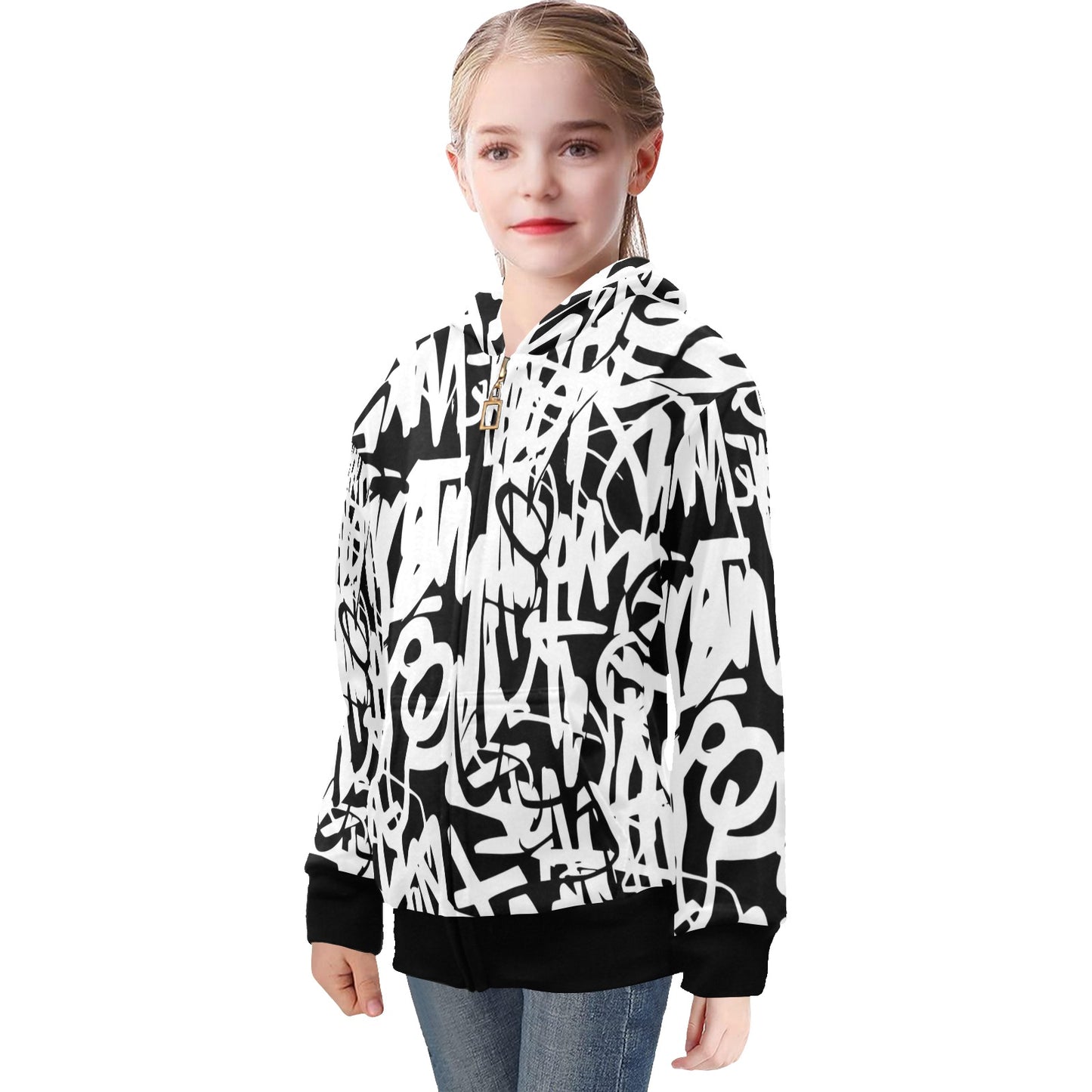 Graffiti - Senior Girls Zip Up Hoodie