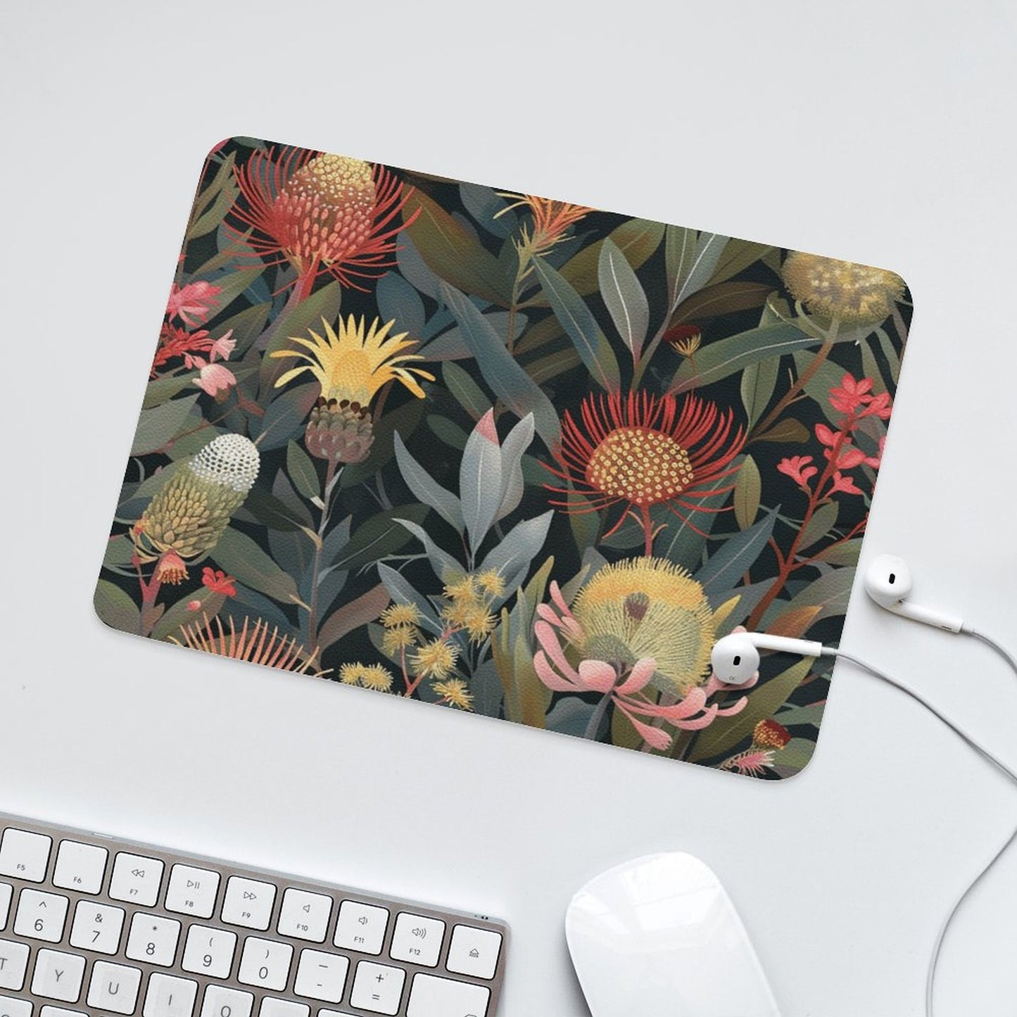 Australian Native Flowers - Leather Mouse Pad