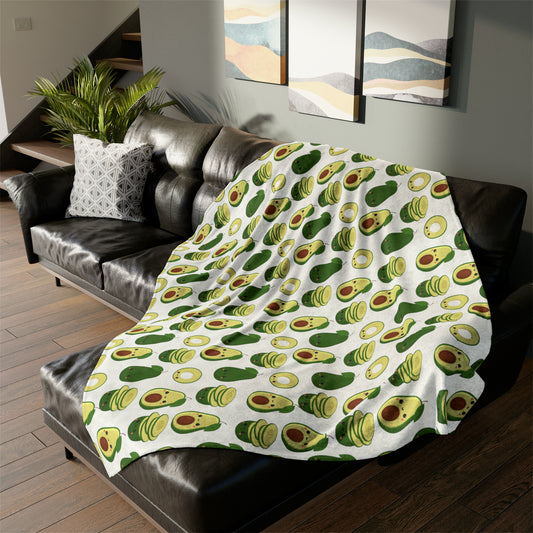 Cute Avocados - Soft Polyester Blanket 60" × 80" Blanket Food