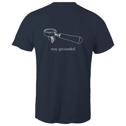 Stay Grounded Back print- Mens T-Shirt Navy