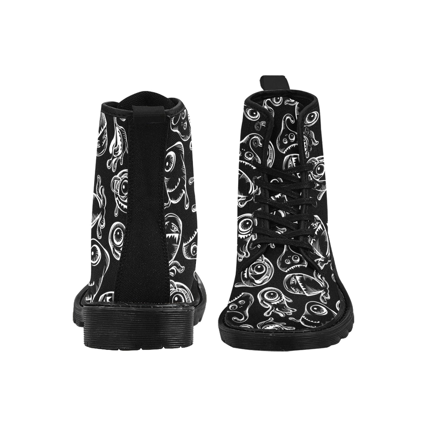 Monsters In Black And White - Martin Boots for Men (Black)