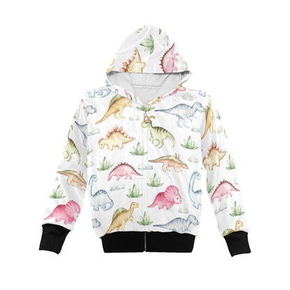 Dinosaur Garden - Junior Girls Zip Up Hoodie