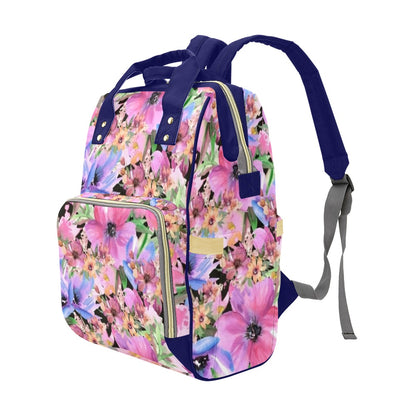 Bright Pink Floral - Multifunction Backpack Multifunction Backpack Plants Printed Offshore