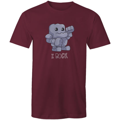 I Rock - Mens T-Shirt Burgundy Mens T-shirt Music