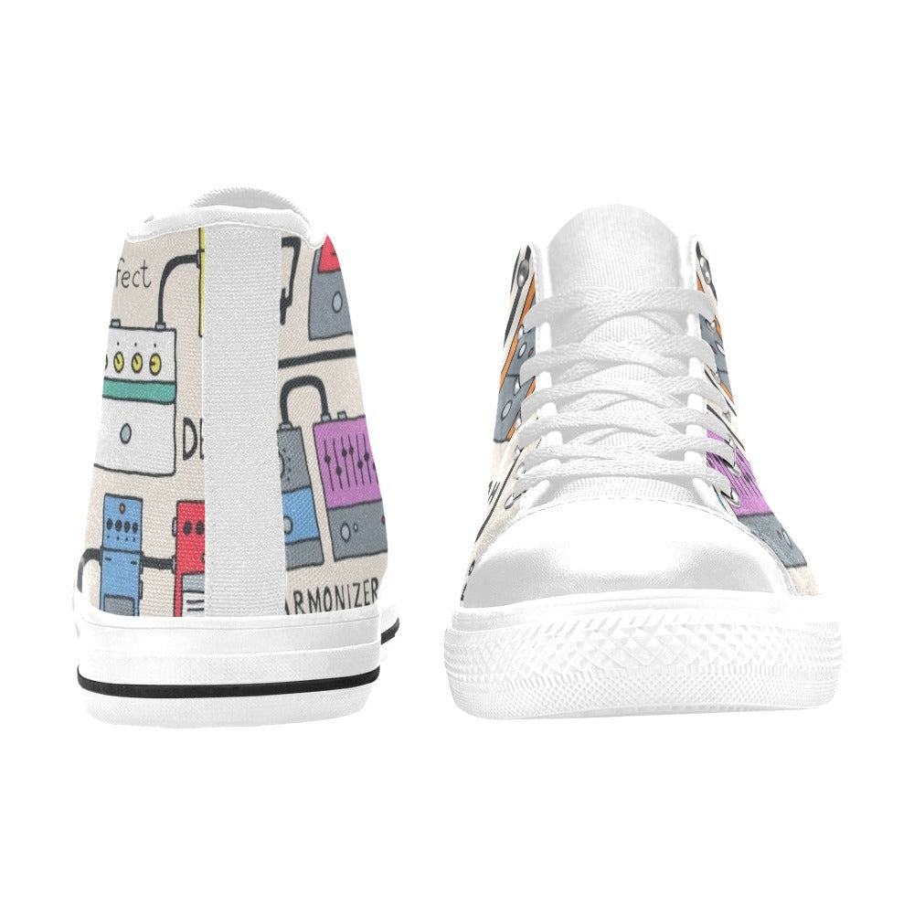 Guitar Pedals - Men's High Top Canvas Shoes