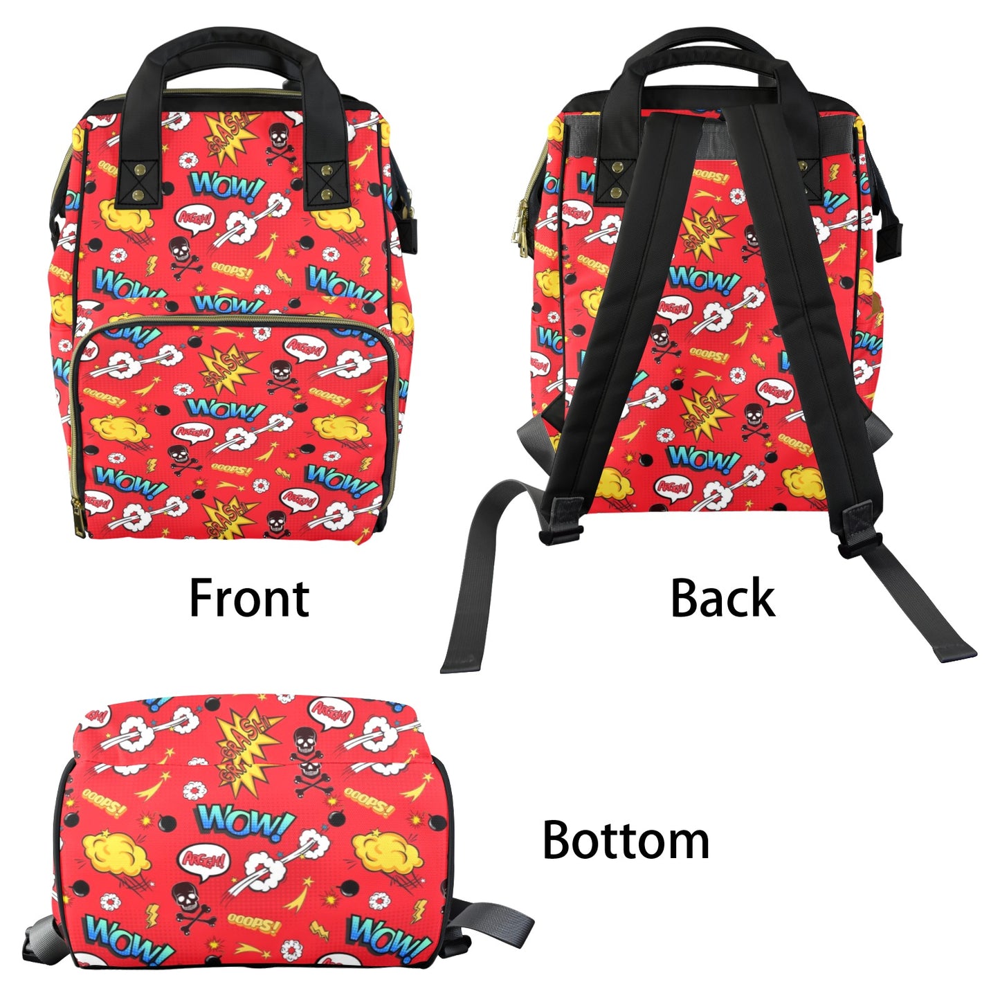 Comic Book Red - Multifunction Backpack