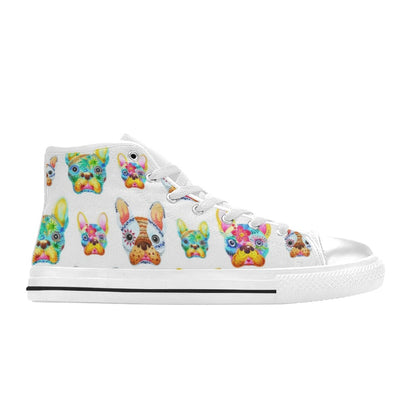 French Bulldog - Women's High Top Canvas Shoes