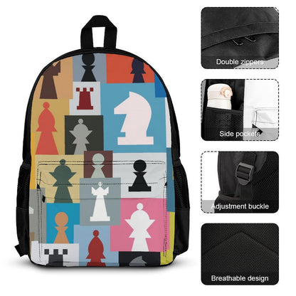 Colourful Chess - School Backpack Three Piece Set