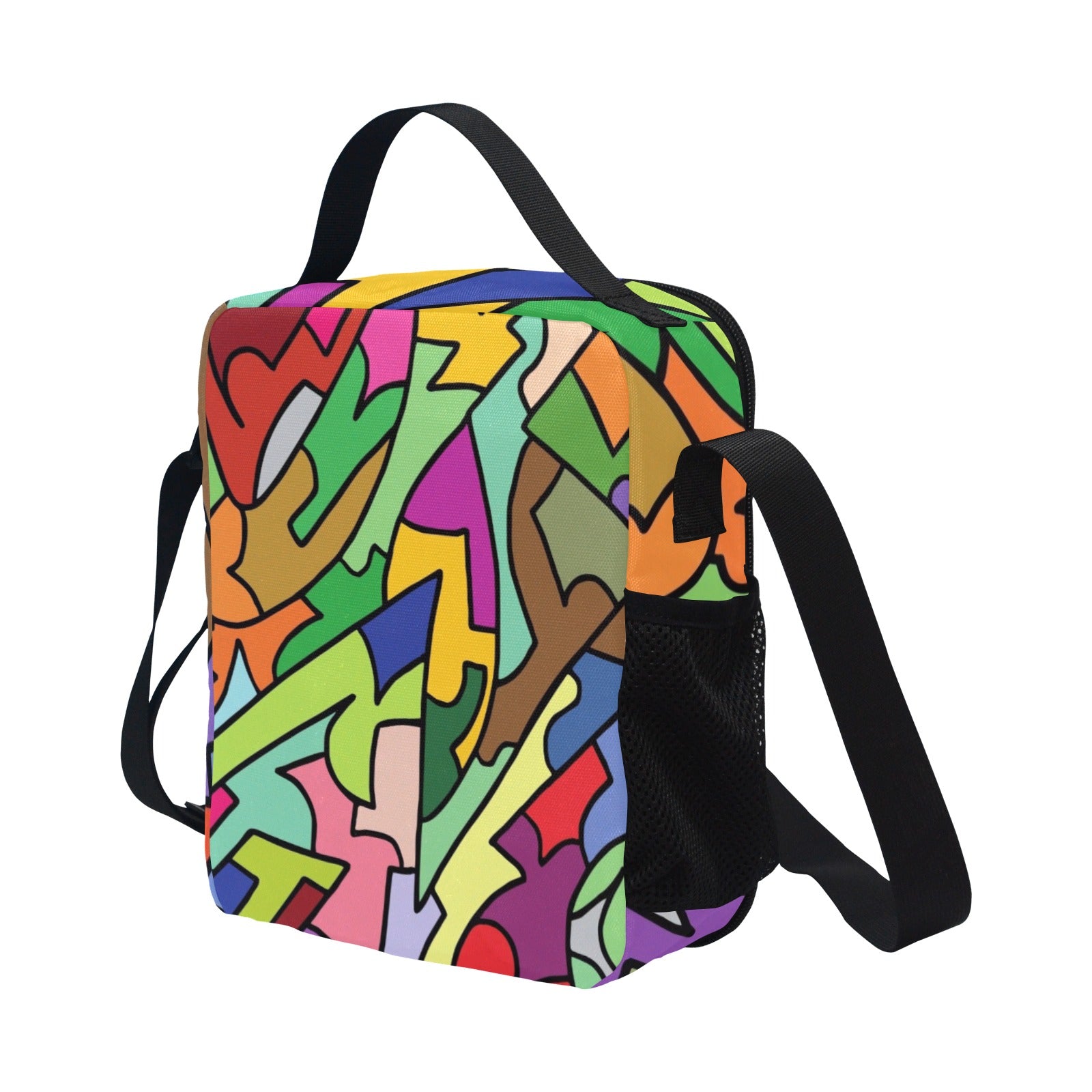 Bright Abstract - Crossbody Lunch Bag for Kids Kids Crossbody Lunch Bag