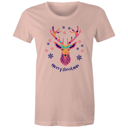 Merry Christmas Deer - Womens T-shirt