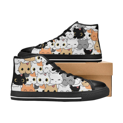 Cute Cartoon Cats - Kids' High Top Canvas Shoes