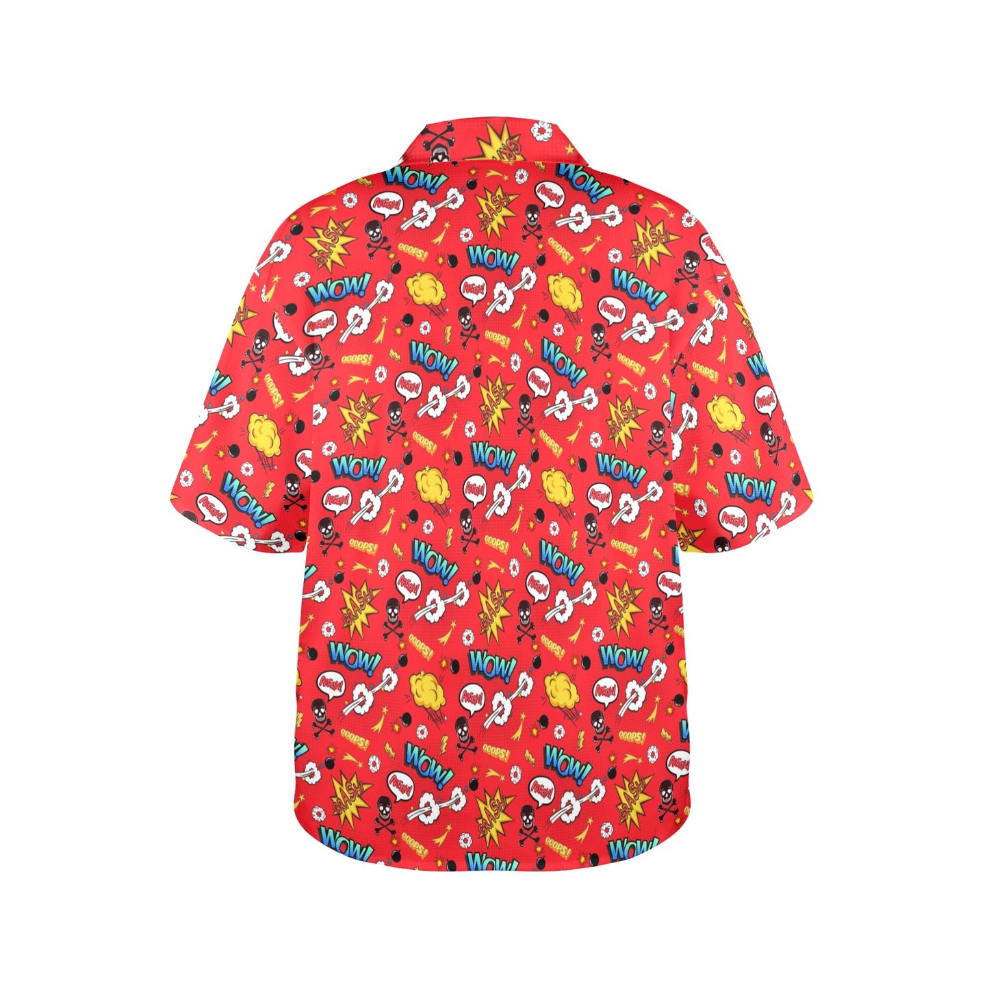 Comic Book Red - Womens Hawaiian Shirt