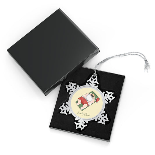 Sandy Claus - Pewter Snowflake Ornament Snowflake One Size Christmas Ornament