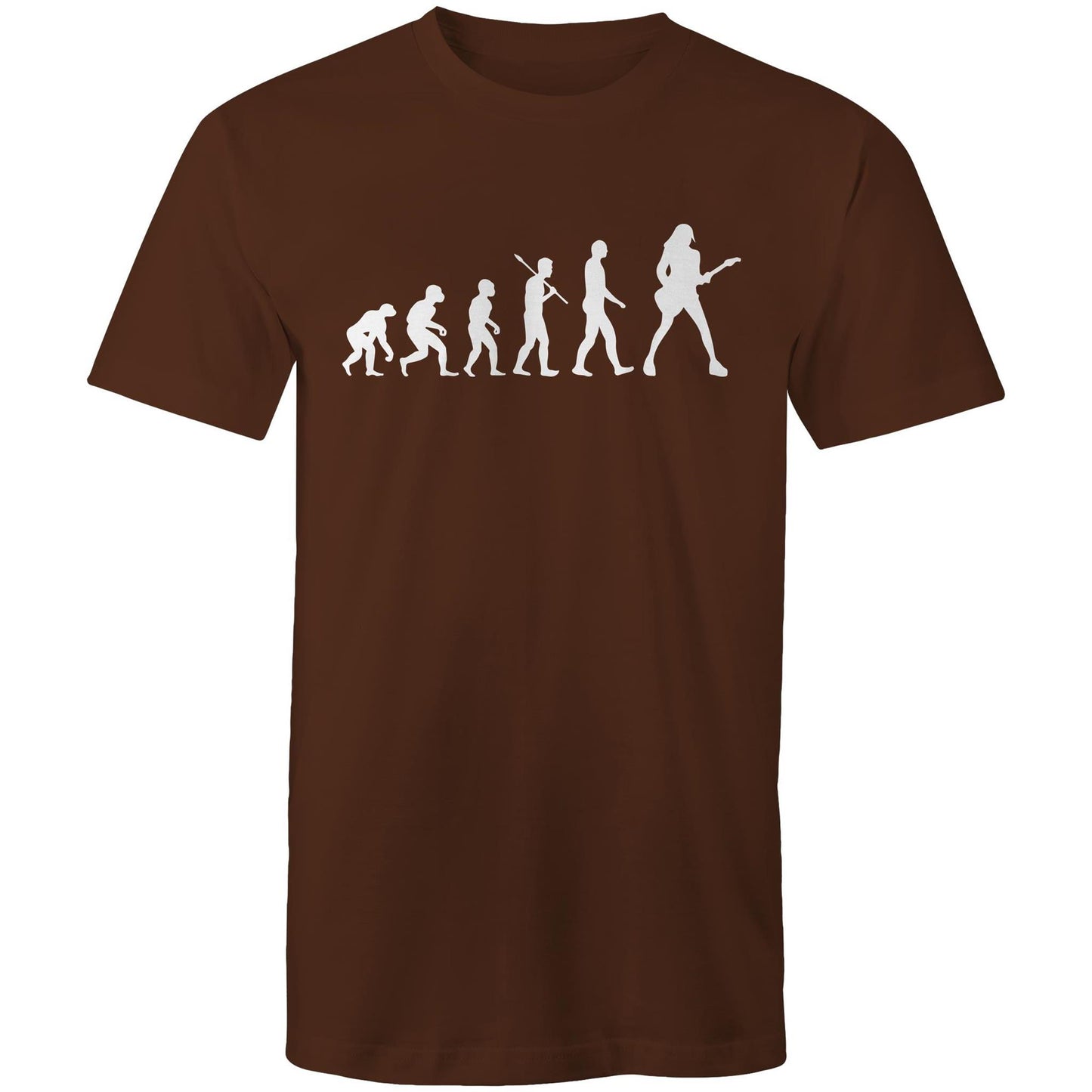 Evolution Of A Guitarist - Mens T-Shirt Dark Chocolate Mens T-shirt Music Printed In Australia