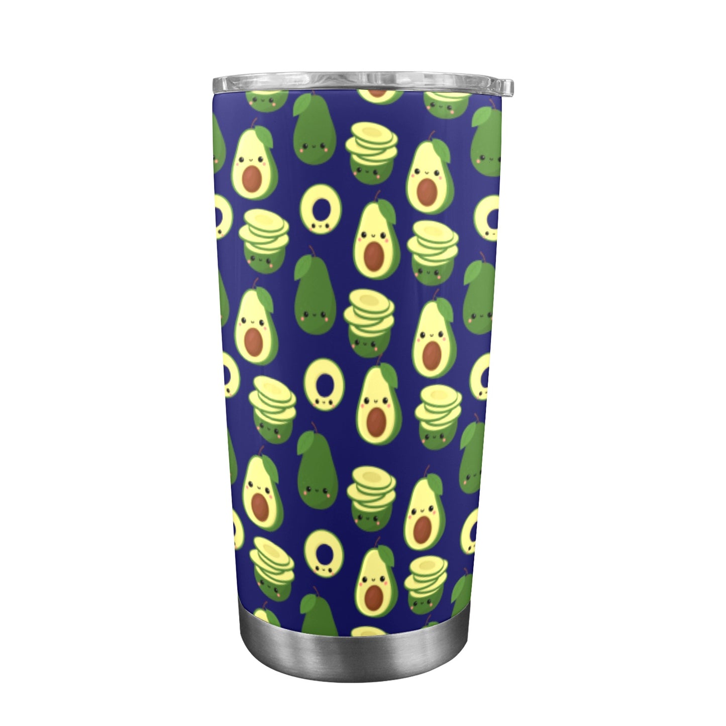 Cute Avocados - 20oz Travel Mug with Clear Lid Clear Lid Travel Mug Food