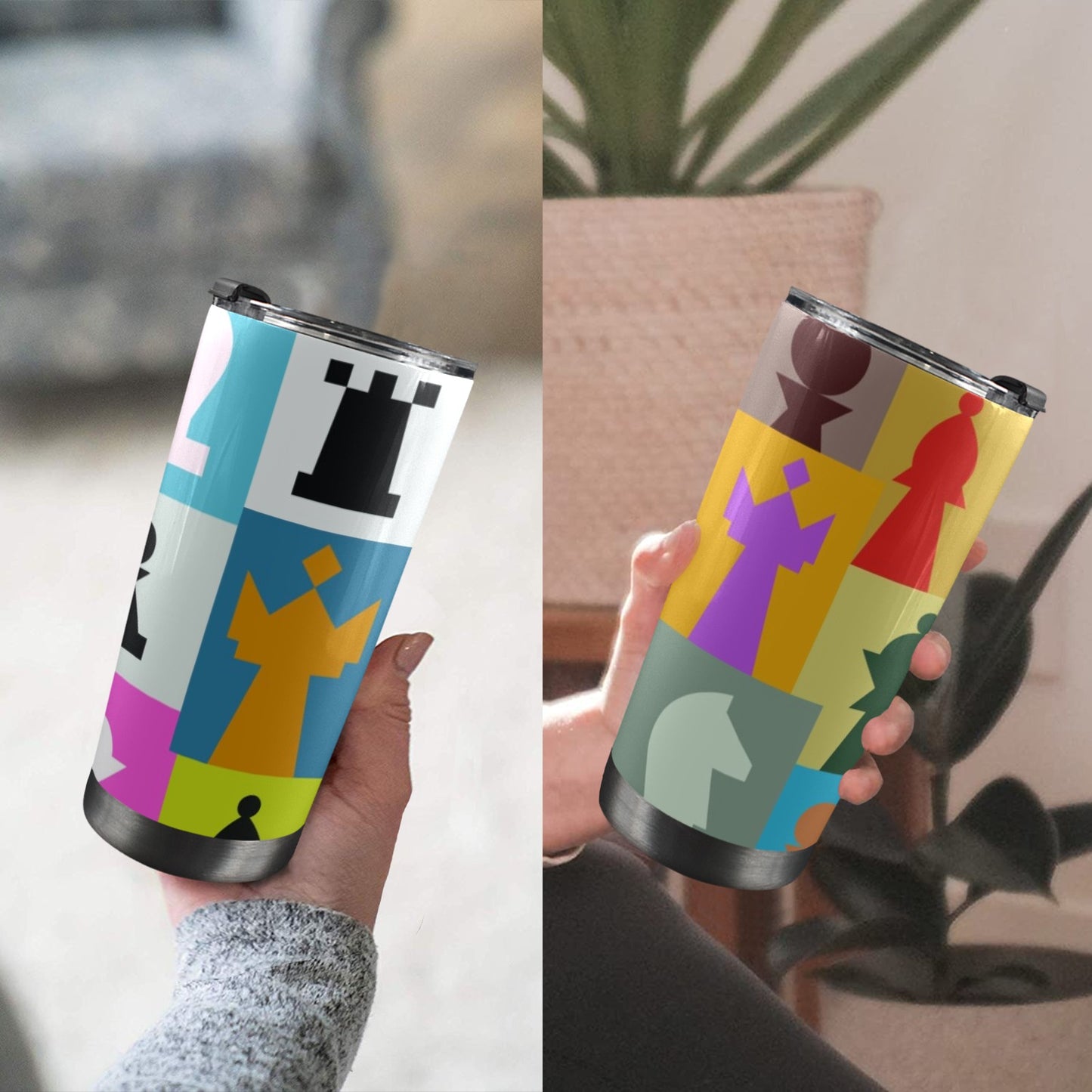 Colourful Chess - 20oz Travel Mug / Tumbler