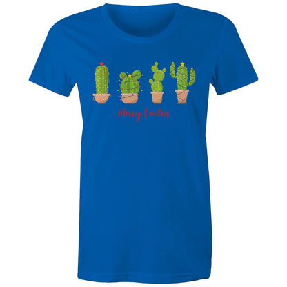 Merry Cactus, Christmas - Womens T-shirt