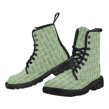 Green Pattern - Martin Boots for Women (Black)