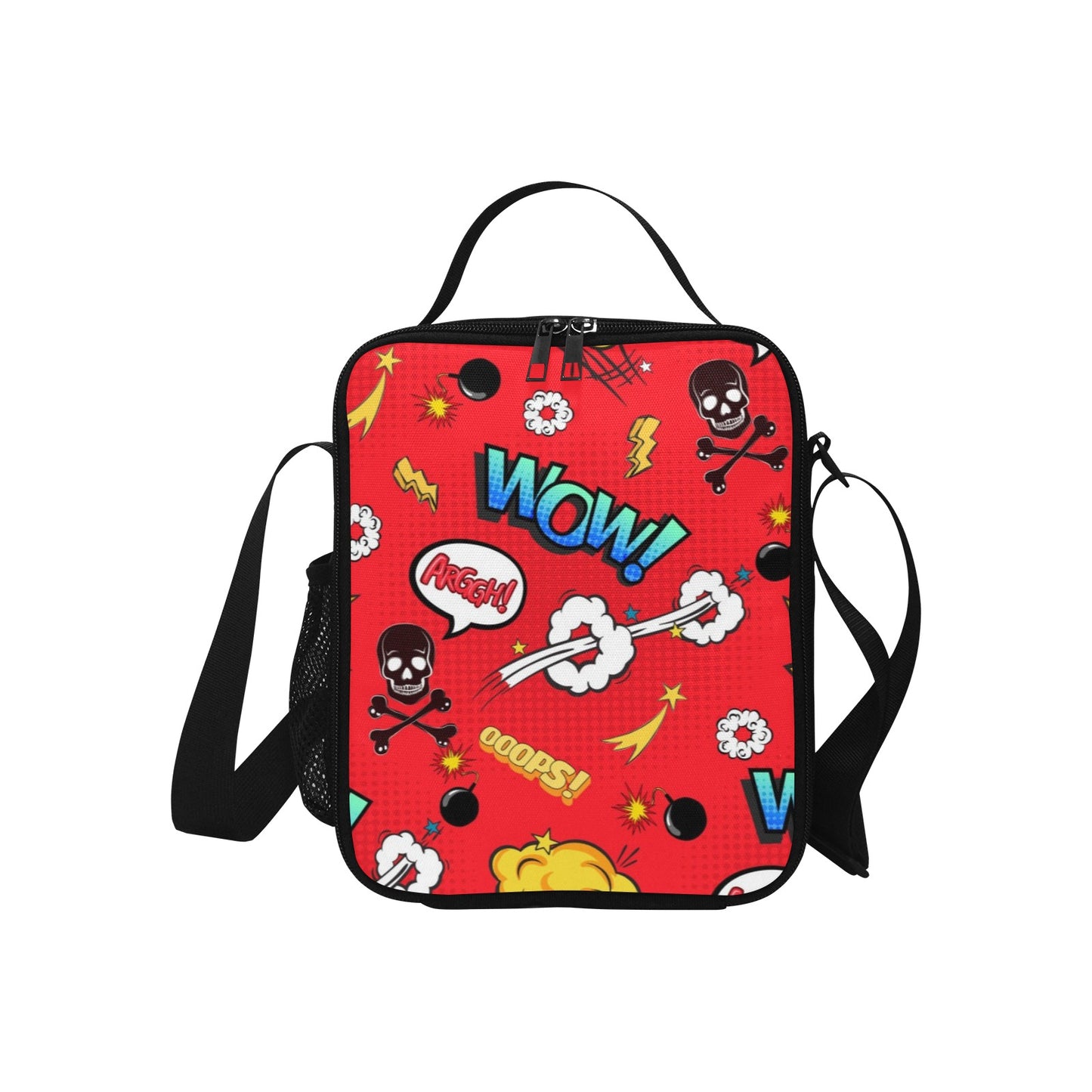 Comic Book Red - Crossbody Lunch Bag for Kids