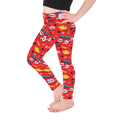 Comic Book Red - Kid's Ankle Length Leggings