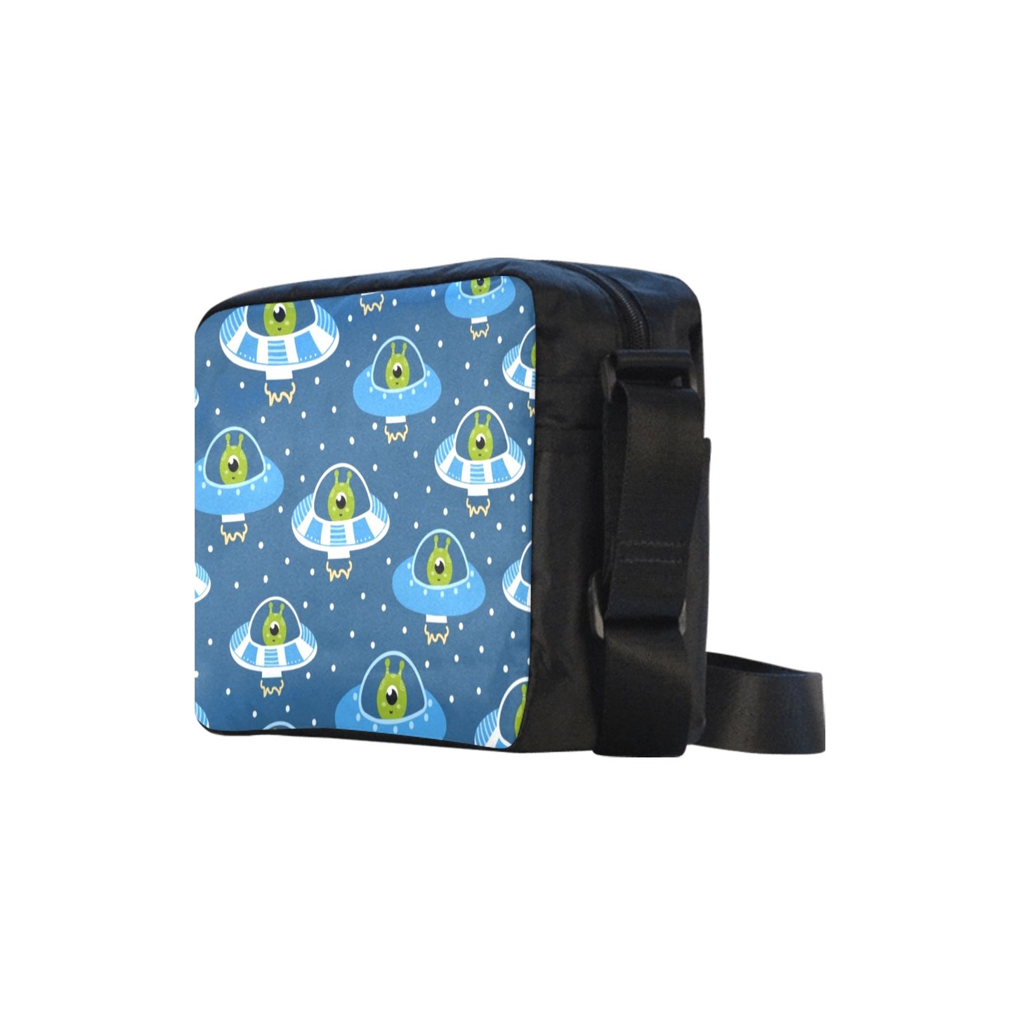 Cute Aliens in UFOs - Classic Cross-body Nylon Bag