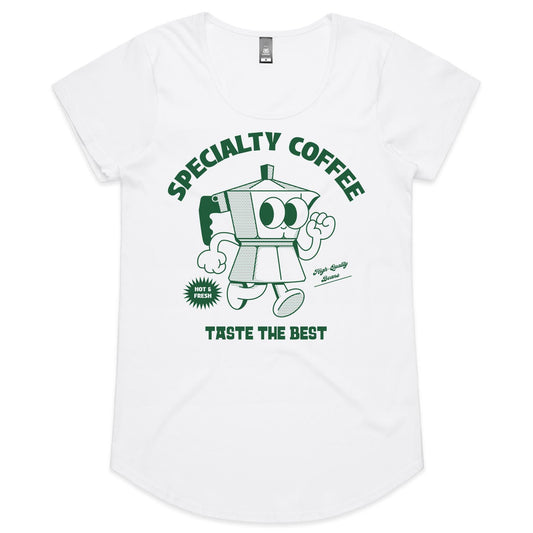 Specialty Coffee - Womens Scoop Neck T-Shirt White Womens Scoop Neck T-shirt Coffee Retro