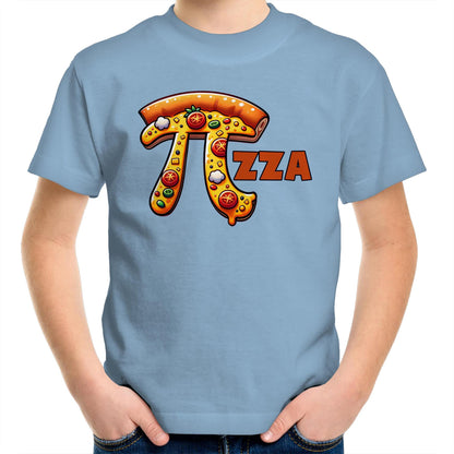 Pi Pizza - Kids Youth T-Shirt Carolina Blue Kids Youth T-shirt Food Maths Printed In Australia Science