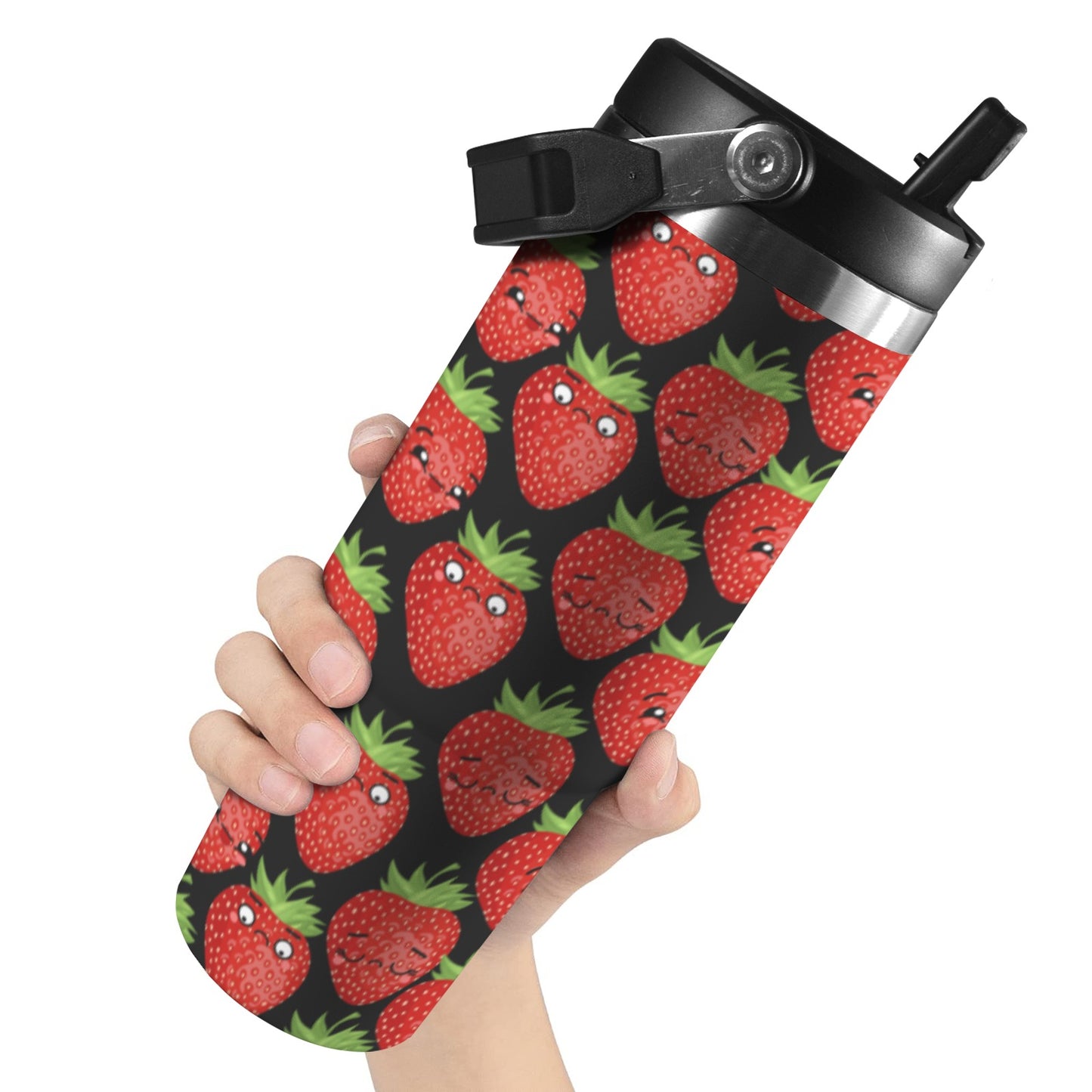 Strawberry Characters - 30oz Tumbler with Top Handle