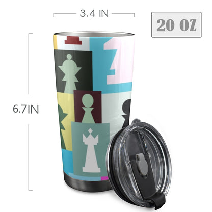 Colourful Chess - 20oz Travel Mug / Tumbler