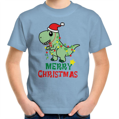 Dinosaur Santa, Merry Christmas - Kids Youth T-Shirt