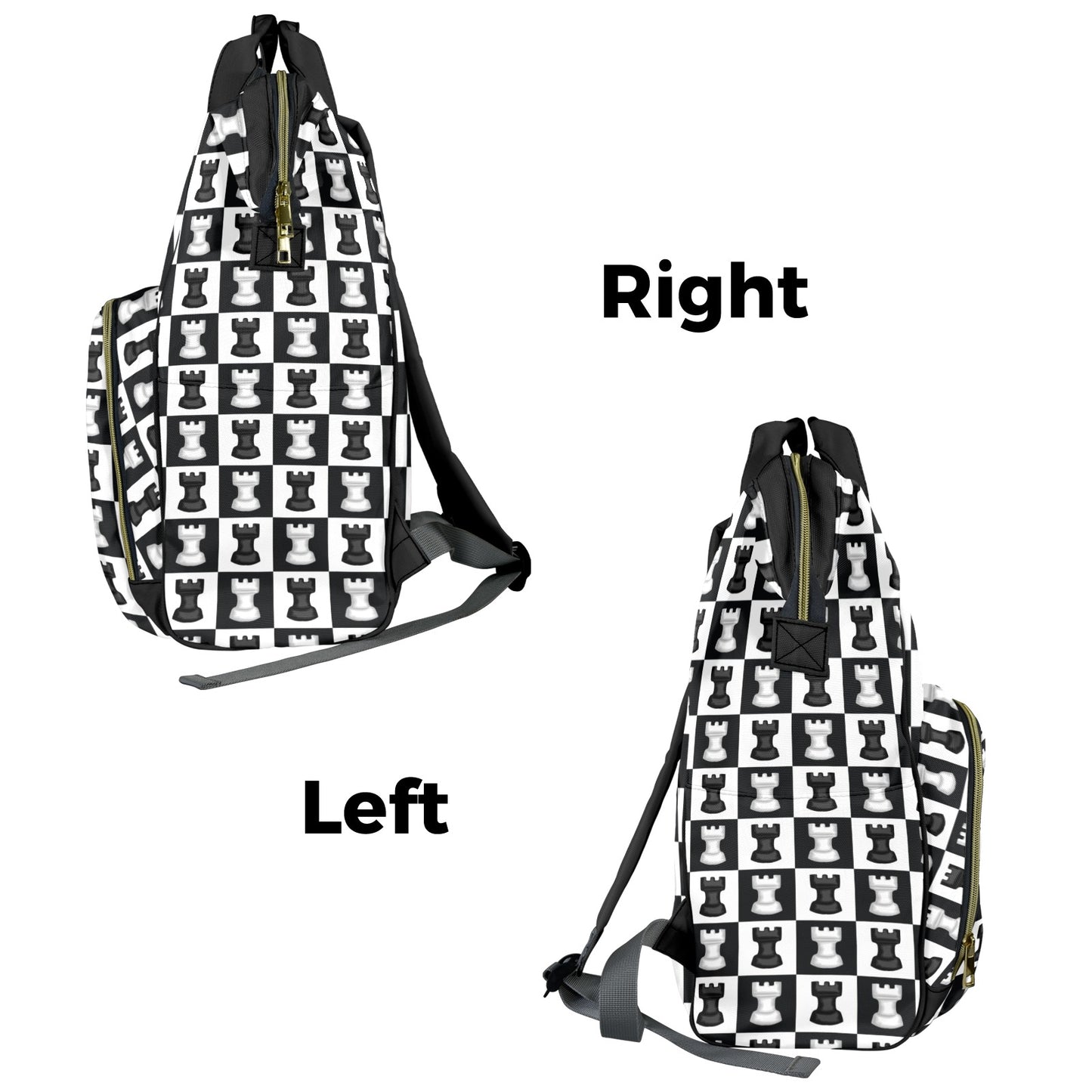 Chess Black And White - Multifunction Backpack