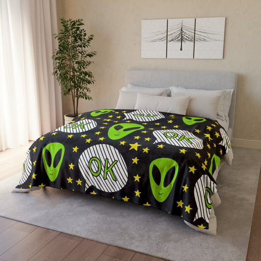 Alien OK - Soft Polyester Blanket 60" × 80" Blanket Sci Fi