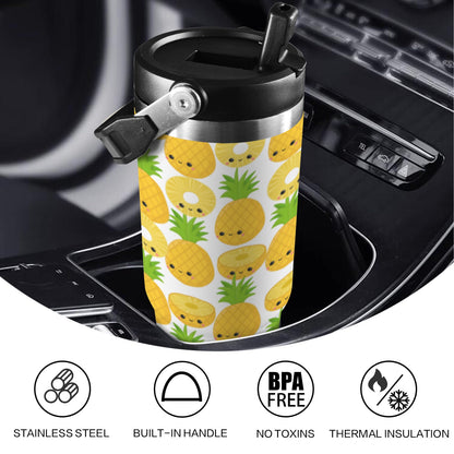 Happy Pineapples - 30oz Tumbler with Top Handle 30oz Tumbler with Top Handle Printed Offshore