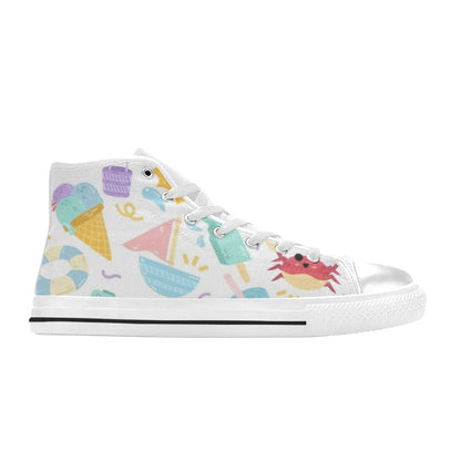 Summer Fun - Kids' High Top Canvas Shoes