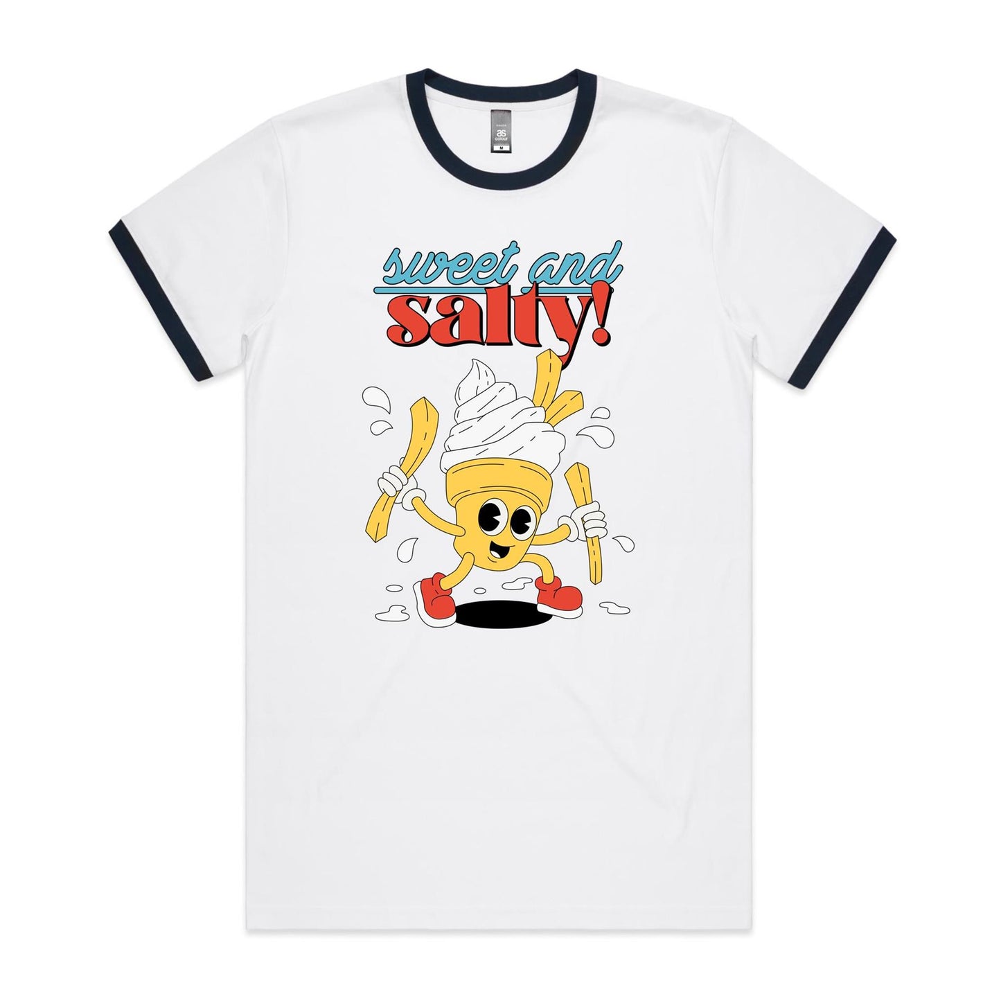 Sweet And Salty, Ice Cream And Fries - Staple Ringer Tee