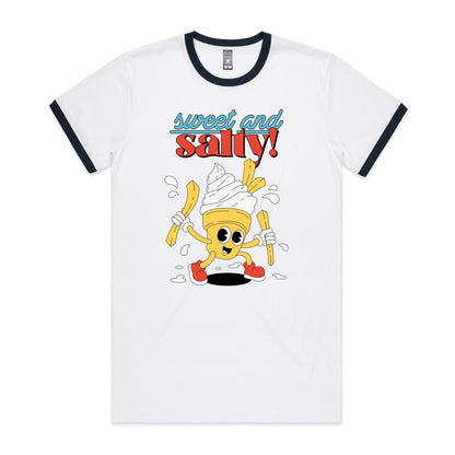 Sweet And Salty, Ice Cream And Fries - Staple Ringer Tee